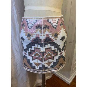 Fate Skirt, Womens Size Small, Geometric Sequin Pattern (bin H)